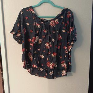 Green Floral Blouse Viscose Madewell (S)